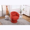 Akoasm Modern Upholstered Fabric Round Swivel Accent Sofa Armchair For Living Room & Bedroom-Orange - 4 of 4
