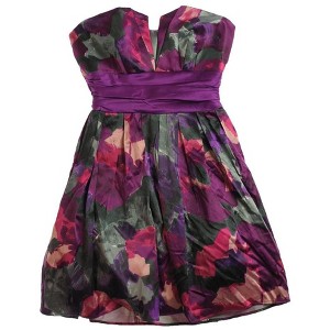 Bee Darlin Womens Strapless Floral Sundress, Purple, 9/10 - 1 of 1