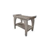 24" Tranquility GR156 Wide Teak Wood Shower Bench with Handles - CoastalVogue