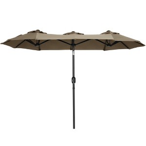 Sapphtopaz Patio Umbrella Large Double Sided Outdoor Market Umbrella with Easy Crank and Base for Garden, Beach, Lawn, Backyard - 1 of 4