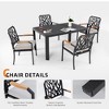 DOMETOUR 5Pcs Outdoor Patio Aluminum Furniture Set, Modern Dining Set with 4 Dining Chairs Branch-Like Backrest, Rectangular Table with Umbrella Hole - 2 of 4