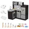Qaba Play Kitchen, Corner Kids Kitchen Playset w/ Chalkboard, Range Hood, Ice Maker, Stove, Refrigerator Microwave, Sound & Lights - 4 of 4