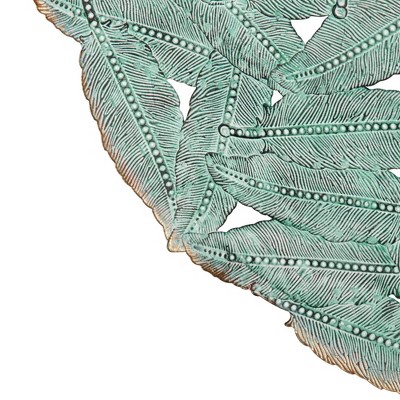 Set of 3 Blue Iron Feather Cutout Wall Sculptures