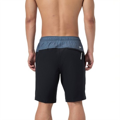 Мужские шорты Speedo Men's 9" Marina Swim Shorts - Black L: Mesh Liner, Elastic Waistband, Zippered Pocket, UPF 50+ — фото 2