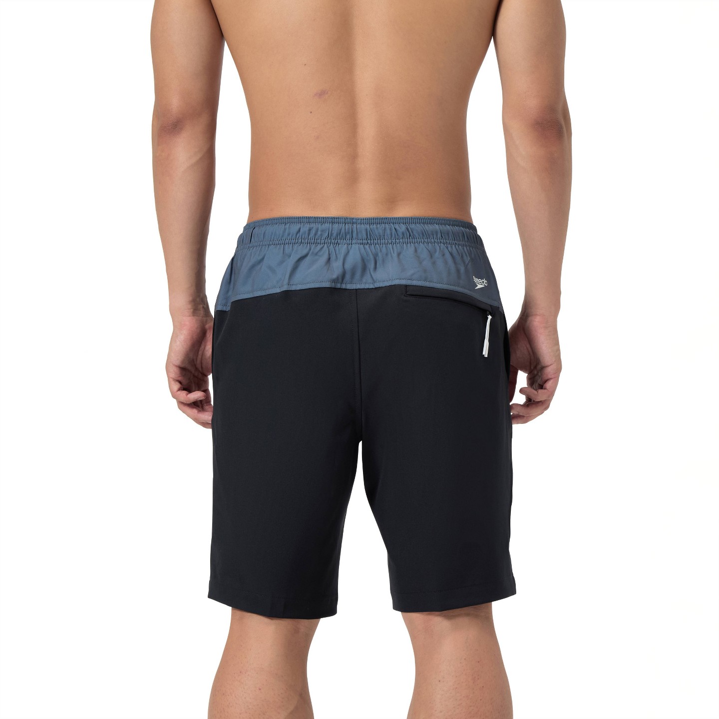 Мужские шорты Speedo 9" Marina Swim Shorts - Black L: Mesh Liner, Elastic Waistband, Zippered Pocket, UPF 50+, цвет: Чёрный — фото 2