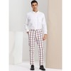 Lars Amadeus Men's Plaid Casual Slim Fit Flat Front Checked Printed Business Trousers - 3 of 4