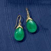Ross-Simons Jade Drop Earrings in 18kt Gold Over Sterling - 3 of 4