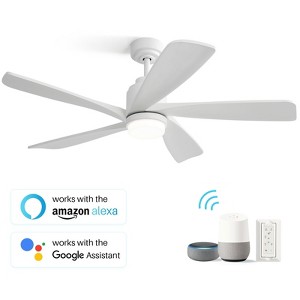 Sofucor 52 inch Smart Ceiling Fan with Light and Remote Modern Design Modern Ceiling Fan Work with Alexa APP Control Indoor Outdoor - 1 of 4