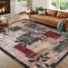 Indoor Modern Soft Non Slip Area Rugs with Leaf Print for Bedroom Living Room, Washable Low Pile Dining Room Carpet for Home Office - 2 of 4