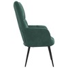vidaXL Relaxing Chair- Dark Green Velvet Lounger | Stylish Modern Seat with Comforting Foam Upholstery | Stable Steel Frame Support - 4 of 4