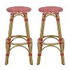 GDFStudio Dohney Outdoor French Aluminum and Wicker 29.5 Inch Barstools (Set of 2) - 2 of 4
