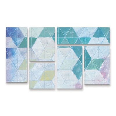 Trademark Fine Art Kathrine Lovell Disappearing Triangles 3 Piece Panel Set Art