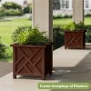 15.5-inch Lattice Design Planter Box - Decorative Outdoor Flower or Plant Pot - Front Porch, Patio, and Garden Decor by Pure Garden - 3 of 4