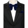 INSPIRE CHIC Men's Velvet Pre-Tied Solid Color Pocket Square Adjustable Bow Tie 1 Pair - 4 of 4
