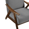 Fabric Upholstered High-Back Accent Chair with Attached Cushions, Cushion Seat and Back, Solid Wood Frame and Walnut Finish - 3 of 4