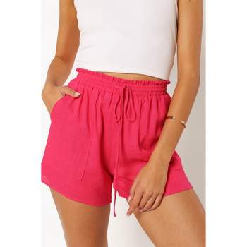 Drawstring Linen Shorts Womens : Target