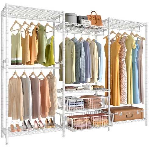 Vipek S3c Heavy Duty Portable Closet, Adjustable Shoe Rack Wire Shelf,  Custom White Rack With Black Cover : Target