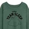 Women's - Pokémon - Snorlax Team Sleep Lightweight French Terry Wide Neck Long Sleeve Shirt - 2 of 4