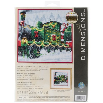 Dimensions Counted Cross Stitch Kit 10"X10"-Santa Express (14 Count)