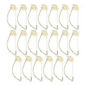 Unique Bargains Alloy DIY Boutonnieres Leaf Brooch Tray Stick Lapel Pin with Chain - 1 of 4