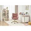 Velvet Office Chair Tufted Swivel with Wheels and Adjustable Height for Home Office or Study-3irtyhousy - 3 of 4