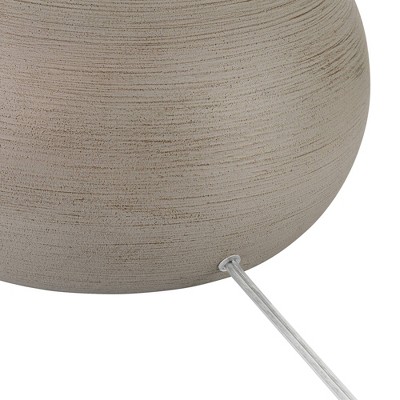 Natural Gray Metal Mid Century Modern Floor Lamp with White Cotton Shade