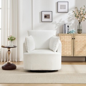 GDFStudio Roxane Modern Upholstered Swivel Chair with Pillows - 1 of 4