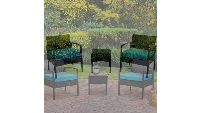 EDYO LIVING 3pc Wicker Outdoor Patio Conversation Furniture Set, 2 of 9, play video
