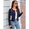 Coolmee Womens Cable Knit Cardigan Sweaters Button Up Crew Neck Long Sleeve Slim Fall Sweater Coats - 3 of 4
