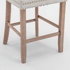Resenkos Counter Bar Stools, Counter Stool,Upholstered Barstools with Button Tufted Decoration and Wooden Legs, Set of 2 (Beige) - 4 of 4
