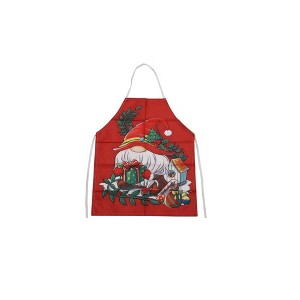 Unique Bargains Christmas Aprons Cotton Linen Red Green White 26.77"x21.65" 1 Pcs - 1 of 4
