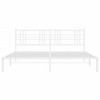 vidaXL Metal Bed Frame without Mattress with Headboard White 76"x79.9" - 4 of 4