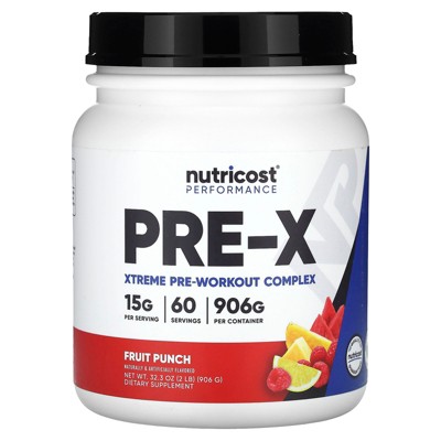 Nutricost Performance, PRE-X, Xtreme Pre-Workout Complex, Fruit Punch, 2 lb (906 g)