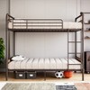 Metal Bunk Bed Twin Over Twin, Heavy Duty Twin Size Metal Bunk Bed with Guardrail & Ladders, Convertible Twin Bunk Beds, No Box Spring Needed, - 2 of 4