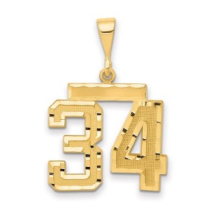 Black Bow Jewelry 14K Yellow Gold, Varsity Collection, Medium D/C Pendant Number 34 - 1 of 4