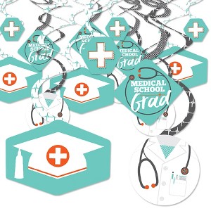 Big Dot of Happiness Medical School Graduation Doctor Decorations Hanging Swirls - Set of 40 - 1 of 4