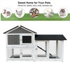 GDFStudio Hornby 61" Fir Wood and Metal Outdoor Rabbit Hutch with Removable Tray For Small Animal - 4 of 4