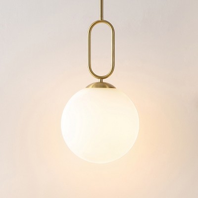 Danva Art Deco Inspired Brass & Glass Globe Pendant Light
