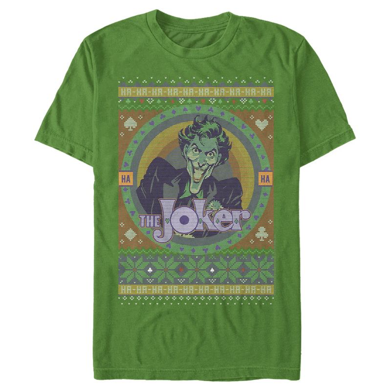 Men's Batman Ugly Christmas Joker T-Shirt, 1 of 5