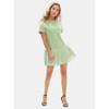 EXLURA Womens Summer Casual Short Sleeve Dress Crewneck Tshirt Dresses Pleated Aline Mini Dress 2025 Vacation Beach Sundress - 3 of 4