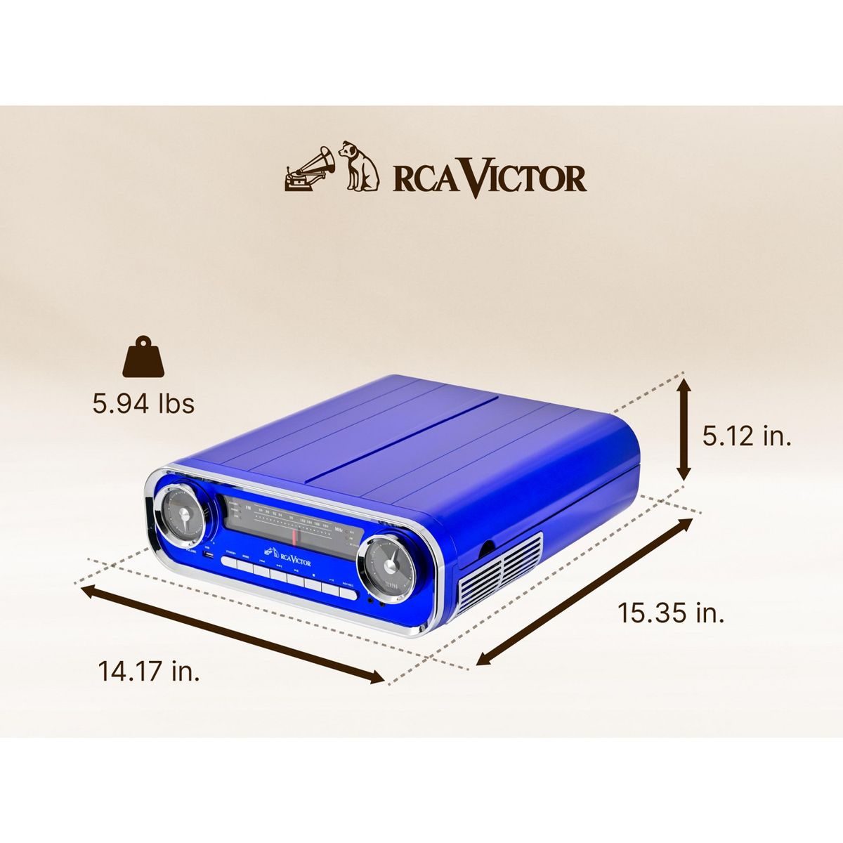 Victor RHRP-3000 Woodward 7-in-1 Turntable Music Center with AudioStream, 3-Speed Vinyl Player, Bluetooth In/Out, FM Radio, USB Recording & Playback - thumbnail 10