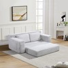 Racxily Corduroy Cloud Double Sofa, 2-in-1 Convertible Sofa Bed, Comfortable Boneless Double Sofa, Suitable for Living Room, Apartment, Grey - 3 of 4