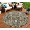 Coffee And Beige Oriental Washable Indoor Outdoor Area Rug - 2 of 4