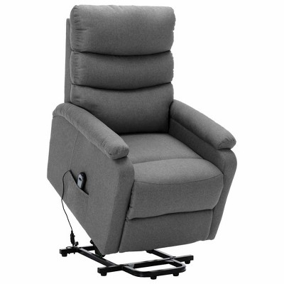 vidaXL Power Lift Recliner Chair for Elderly - Light Gray Fabric