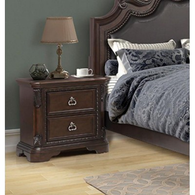NicBex Nightstand with 2 Drawers,Different Sizes Bedside Table with Sturdy Wooden Frame,Modern Side Table for Bedroom,Living Room