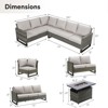 4 Pieces Outdoor Patio Furniture Set with 43" Fire Pit Table, Rattan Patio Sectional Sofa Conversation Set with Propane Fire Pit and Coffee Table - 4 of 4