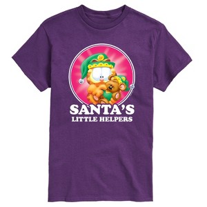 Men's - Garfield - Santas Little Helpers Christmas Short Sleeve Graphic T-Shirt - 1 of 4