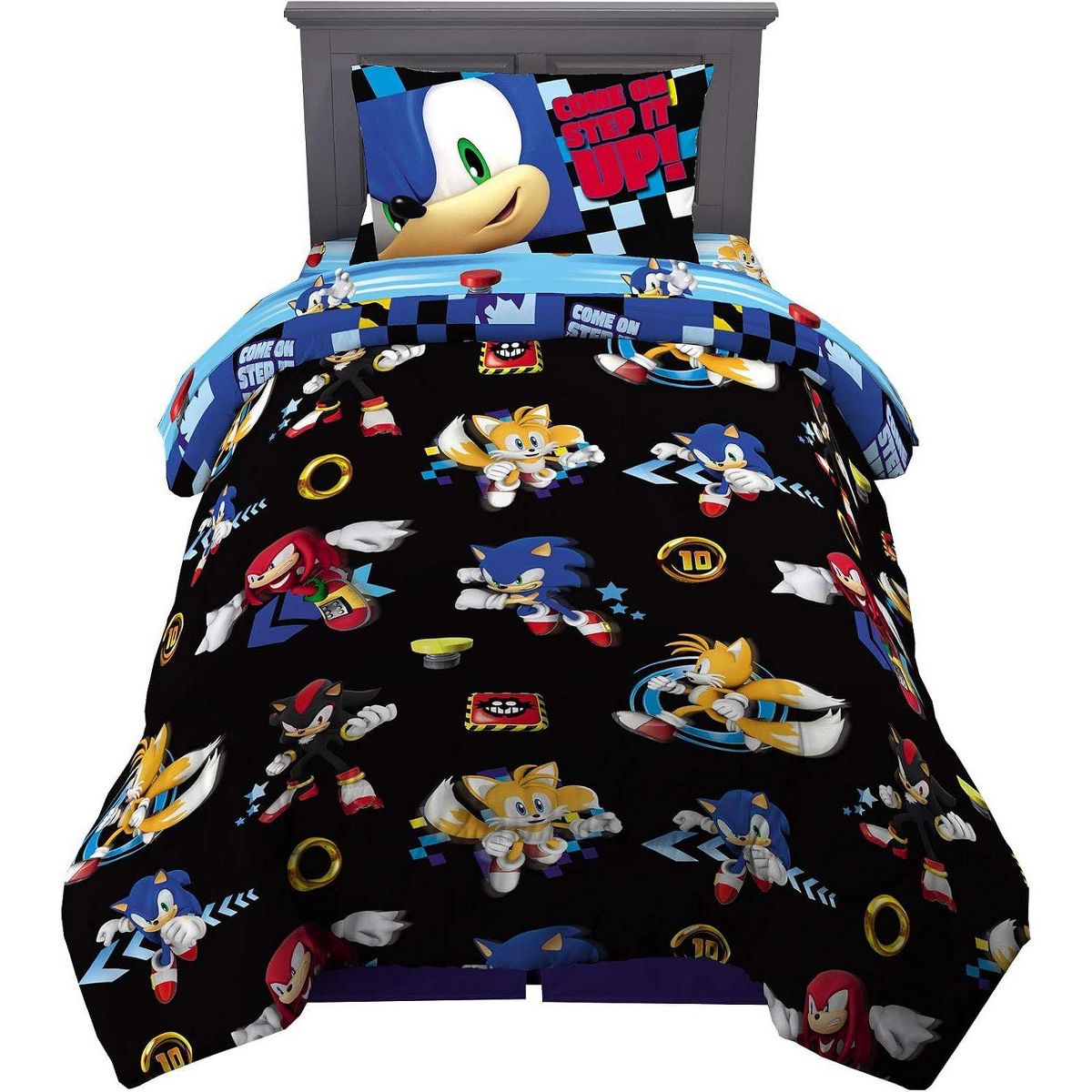 Sonic the Hedgehog Kids Bedding 4 Piece Twin Comforter and Sheets Set
