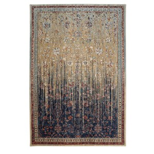 Gold Floral Woven Area Rug 5