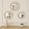 Round Wall Mirrors Modern Design Resin Glass Wood Casual Home Decor for Living Room Bedroom Office Use, Set of 3 - 18", 15", 12" White - 3 of 4